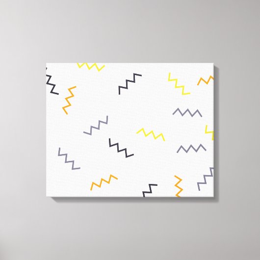 Speelgoed, kleurrijk, trendy, modern memphis zigza canvas afdruk (Voorkant)