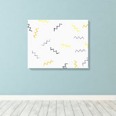 Speelgoed, kleurrijk, trendy, modern memphis zigza canvas afdruk (Insitu (Houten vloer))