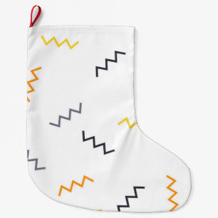 Speelgoed, kleurrijk, trendy, modern memphis zigza grote kerstsok