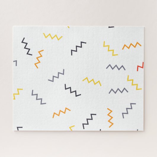 Speelgoed, kleurrijk, trendy, modern memphis zigza legpuzzel (Horizontaal)