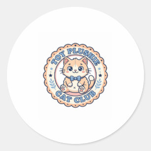 Speelgoed Knuffel Kat Cute Kat T-Shirt Ontwerp - S Ronde Sticker