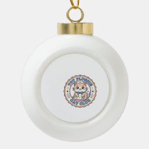 Speelgoed Knuffel Kat Mooie Kat T-Shirt Ontwerp - Keramische Bal Ornament