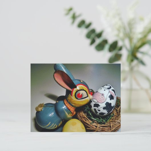 Speelgoed Konijn en koe-ei Briefkaart (Staand voorkant)