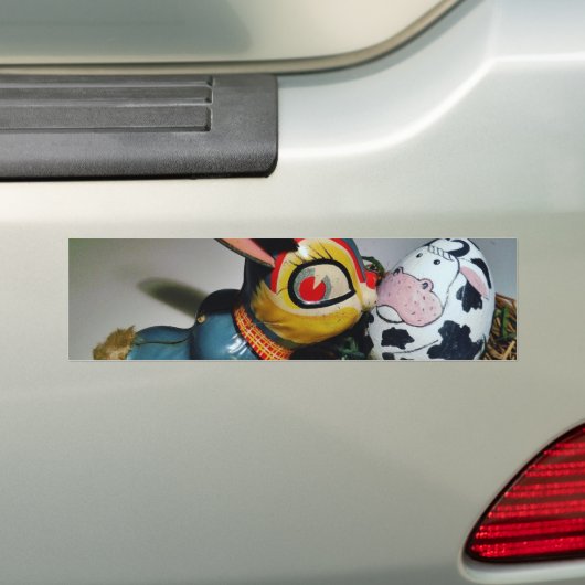 Speelgoed Konijn en koe-ei Bumpersticker (Op auto)