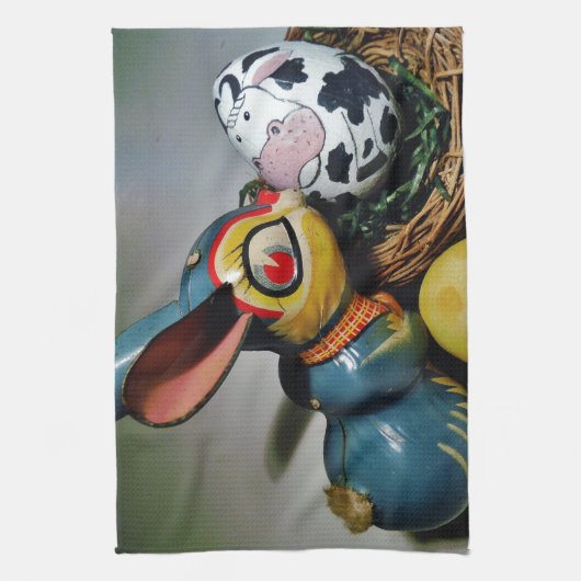 Speelgoed Konijn en koe-ei Theedoek (Verticaal)