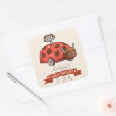 Speelgoed lieveheersbeestje Baby shower Vierkante Sticker (Envelop)