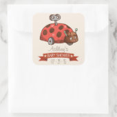 Speelgoed lieveheersbeestje Baby shower Vierkante Sticker (Tas)