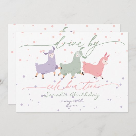 Speelgoed Llama Surprise Birthday Celebration Para Kaart (Voorkant / Achterkant)