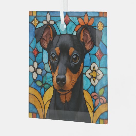 Speelgoed Manchester Terriër Hond "Glas in lood" Glas Ornament (Voorkant links)