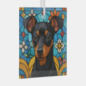 Speelgoed Manchester Terriër Hond "Glas in lood" Glas Ornament (Voorkant Rechts)