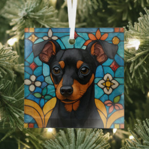 Speelgoed Manchester Terriër Hond "Glas in lood" Glas Ornament
