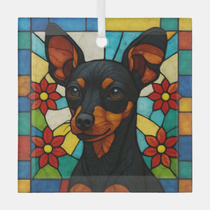 Speelgoed Manchester Terriër Hond "Glas in lood" Glas Ornament