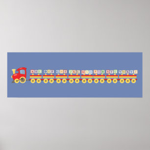 Speelgoed met alfabetsloten poster