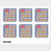 Speelgoed met alfabetsloten vierkante sticker (Vel)