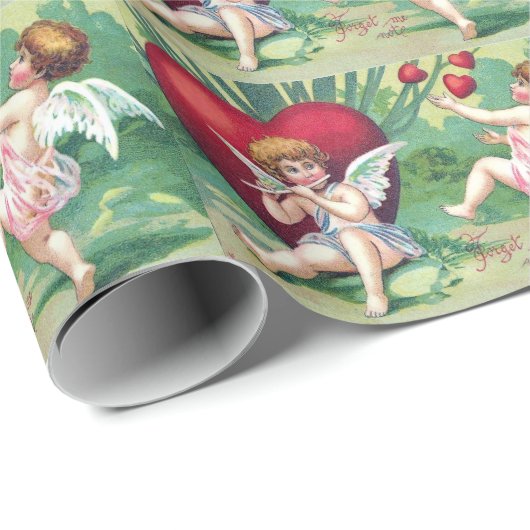 Speelgoed met cupids Retro Cute  Valentijn Hearts Cadeaupapier (Rol Hoek)