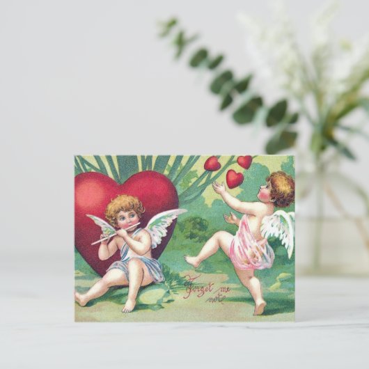 Speelgoed met cupids Retro Cute  Valentijn Hearts Feestdagenkaart (Staand voorkant)
