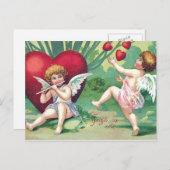 Speelgoed met cupids Retro Cute  Valentijn Hearts Feestdagenkaart (Voorkant / Achterkant)