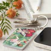 Speelgoed met cupids Retro Cute  Valentijn Hearts Sleutelhanger (Voorkant Rechts)