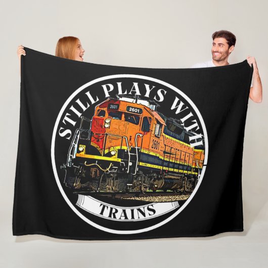 Speelgoed met Oranje zwarte-dieseltrein Fleece Deken (In situ)