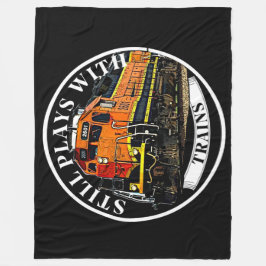 Speelgoed met Oranje zwarte-dieseltrein Fleece Deken