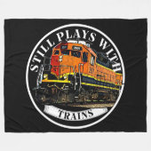 Speelgoed met Oranje zwarte-dieseltrein Fleece Deken (Voorkant (Horizontaal))