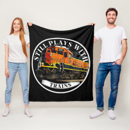 Speelgoed met Oranje zwarte-dieseltrein Fleece Deken