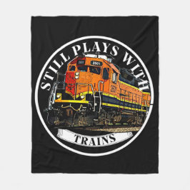 Speelgoed met Oranje zwarte-dieseltrein Fleece Deken