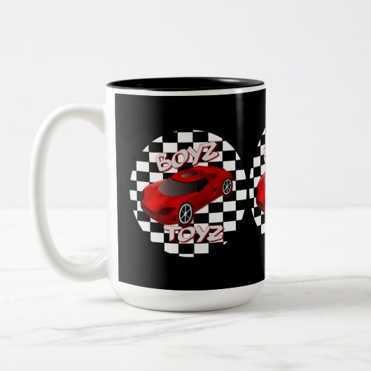 Speelgoed met rode Mok voor sportauto's (Links)