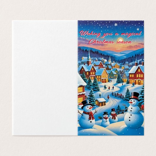 Speelgoed met sneeuwmannen kaart (Buitenkant ongevouwen)