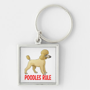 Speelgoed Miniatuur Poodle Crème Tan Puppy Hond Li Sleutelhanger