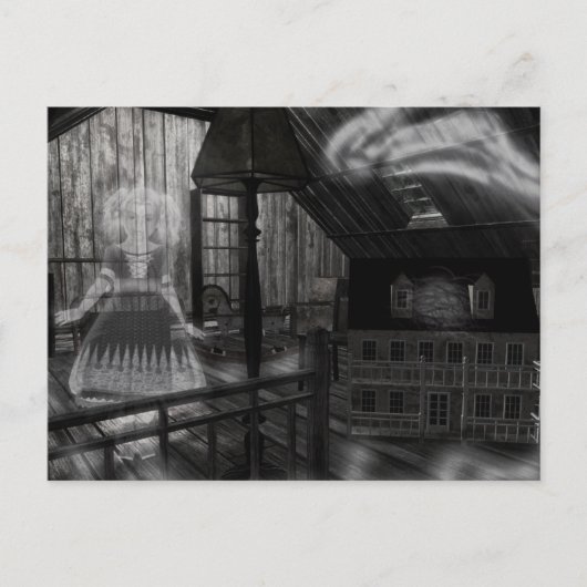 Speelgoed op zolder briefkaart (Voorkant)