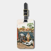 Speelgoed opvliegend strand bagagelabel (Voorkant verticaal)