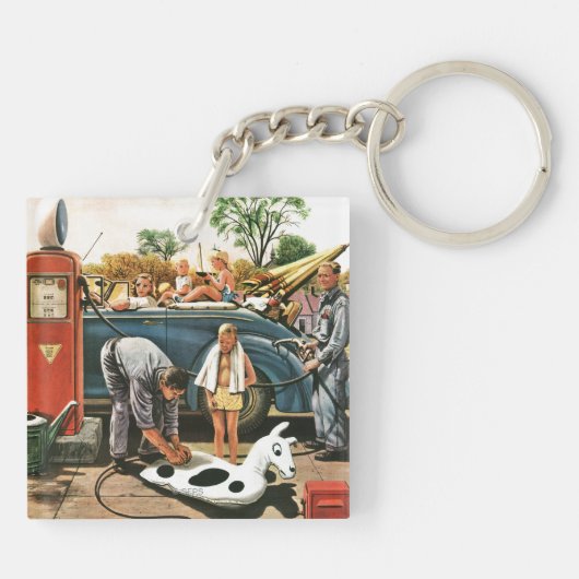 Speelgoed opvliegend strand sleutelhanger (Achterkant)