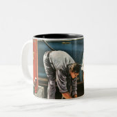 Speelgoed opvliegend strand tweekleurige koffiemok (Voorkant links)