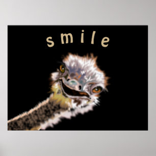Speelgoed Ostrich Poster Smile - Uw kleur - Tekst