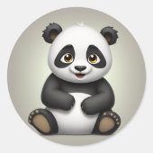 Speelgoed Panda Ronde Sticker (Voorkant)