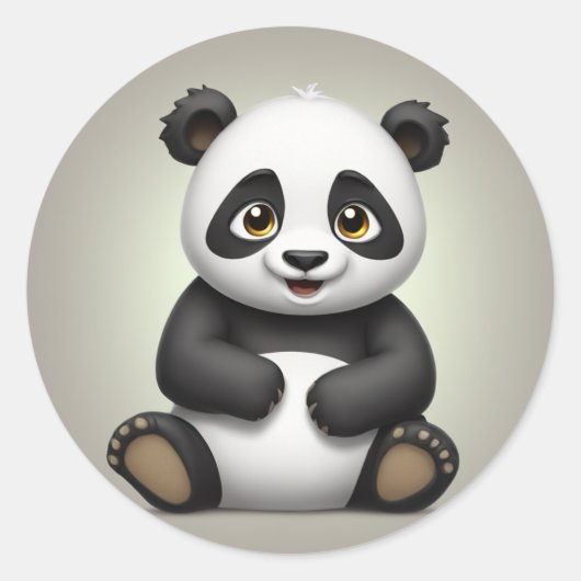 Speelgoed Panda Ronde Sticker (Voorkant)