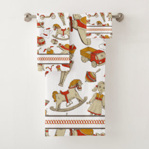 Speelgoed Patroon Rood/Goud ID783 Bad Handdoek