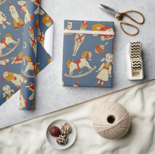 Speelgoed Patroon Rood/Goud ID783 Cadeaupapier