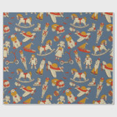 Speelgoed Patroon Rood/Goud ID783 Cadeaupapier (Vlak)