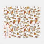  Speelgoed Patroon Rood/Goud ID783 Fleece Deken (Voorkant (Horizontaal))