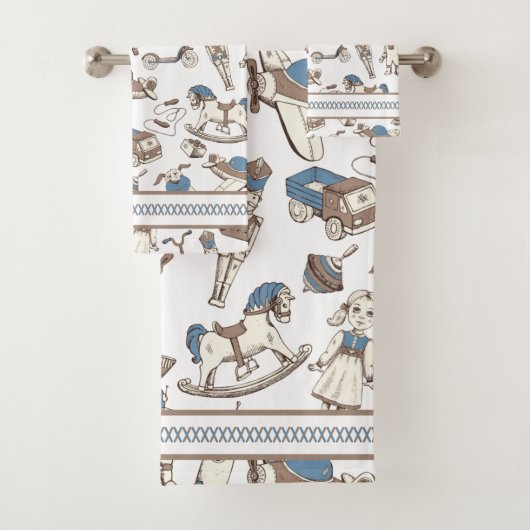 Speelgoed Patroonblauw/bruin ID783 Bad Handdoek (Insitu)