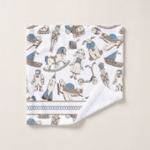 Speelgoed Patroonblauw/bruin ID783 Bad Handdoek (Wasdoekje)