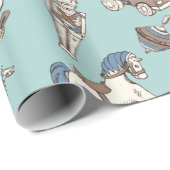  Speelgoed Patroonblauw/bruin ID783 Cadeaupapier (Rol Hoek)