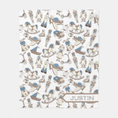  Speelgoed Patroonblauw/bruin ID783 Fleece Deken (Voorkant)