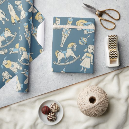 Speelgoed Patroonblauw/Geel ID783 Cadeaupapier (Crafts)