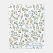  Speelgoed Patroonblauw/Geel ID783 Fleece Deken (Voorkant)