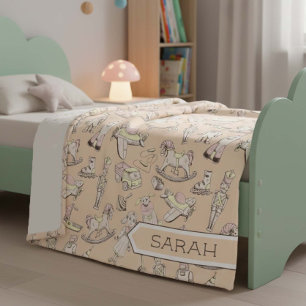  Speelgoed Patroonroze/Geel ID783 Fleece Deken