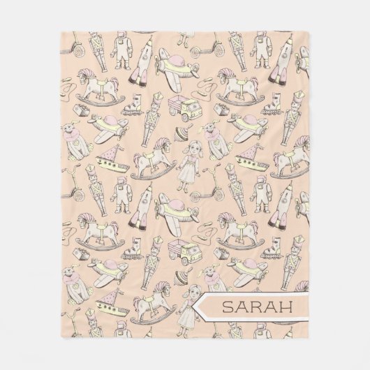  Speelgoed Patroonroze/Geel ID783 Fleece Deken (Voorkant)