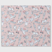  Speelgoed Patroonroze/grijs ID783 Cadeaupapier (Vlak)